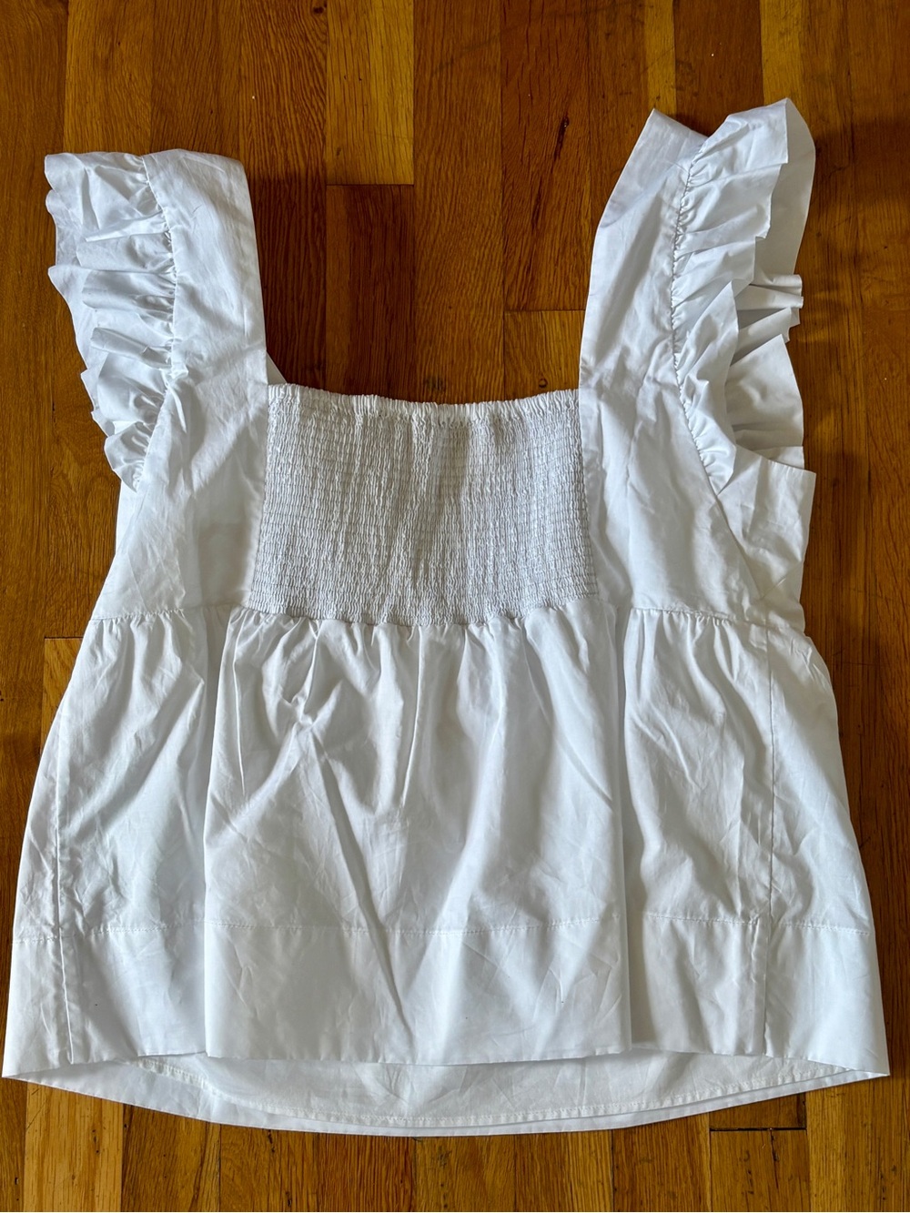 Lilly Pulitzer Tiana Babydoll Top White Ruffled Peplum Blouse size 14 NWT - Picture 3 of 5